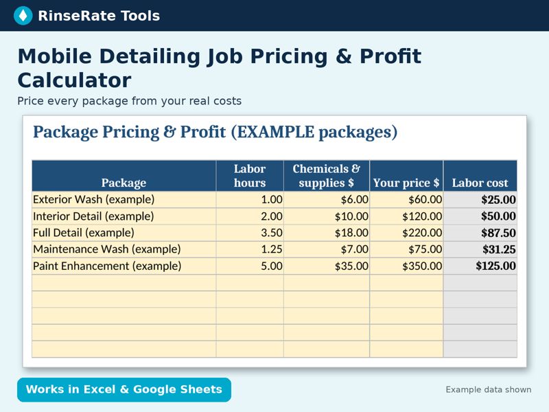 Mobile Detailing Job Pricing & Profit Calculator cover